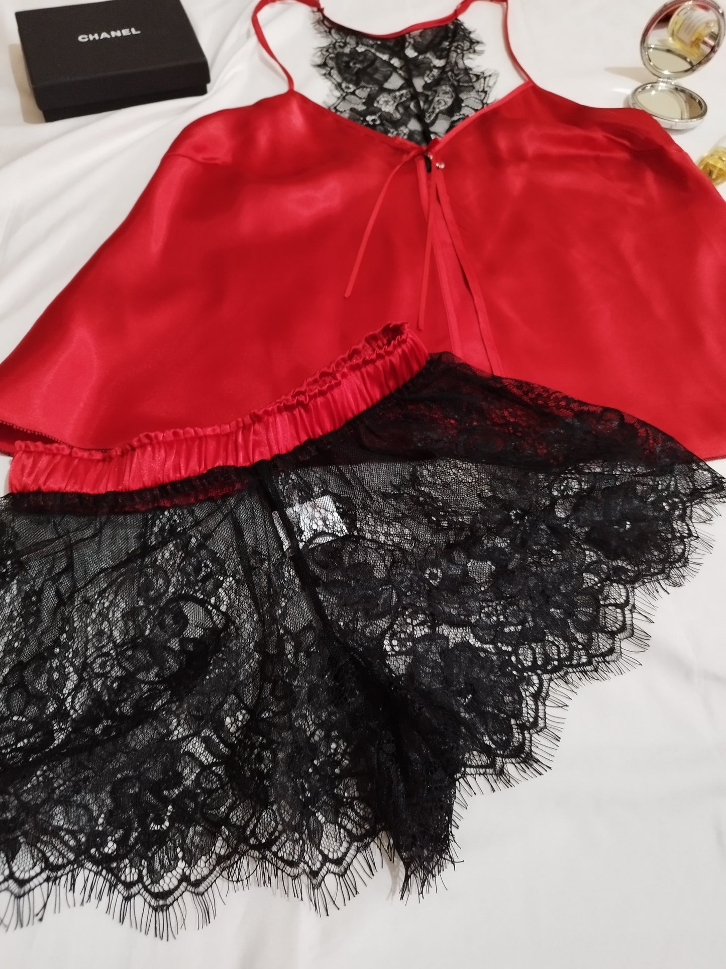 Ensemble shorty dentelle