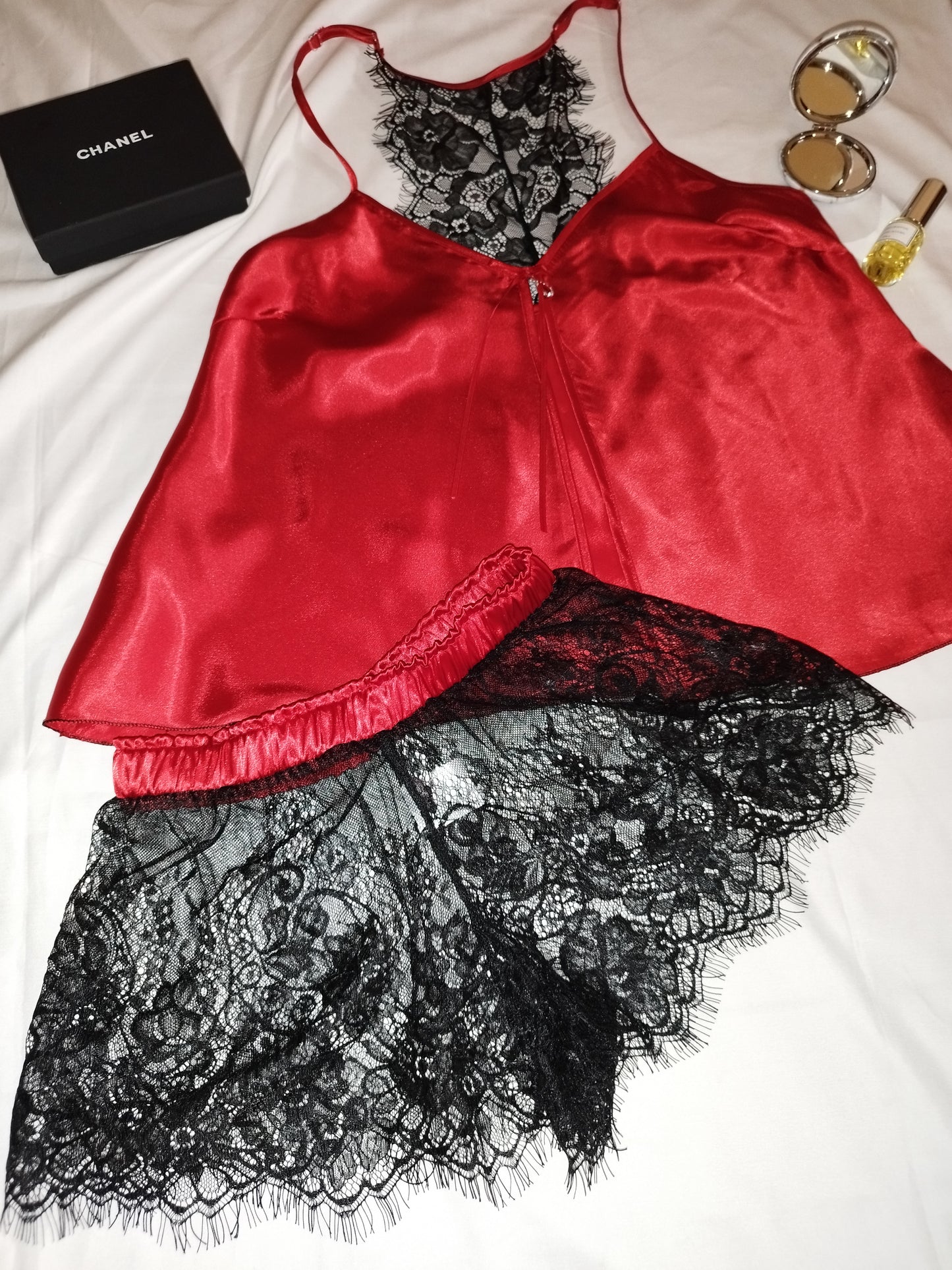 Ensemble shorty dentelle