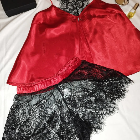 Ensemble shorty dentelle