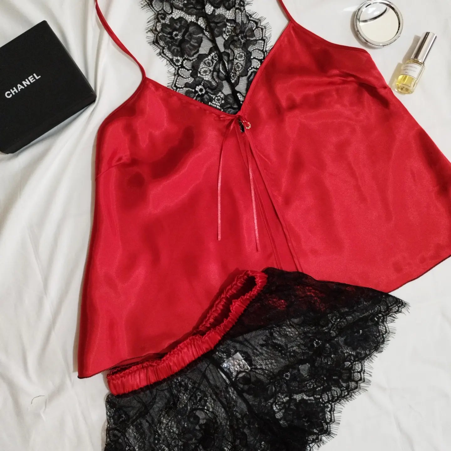Ensemble shorty dentelle
