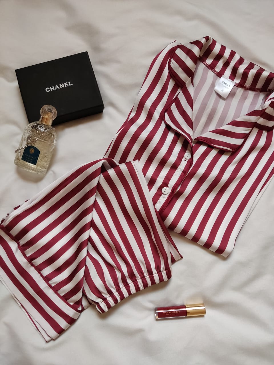 Ensemble pyjamas satin rayé