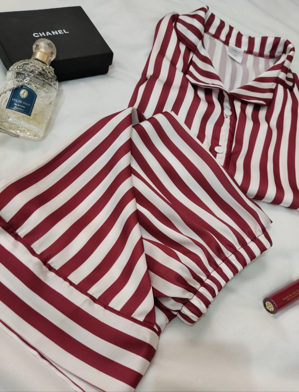 Ensemble pyjamas satin rayé
